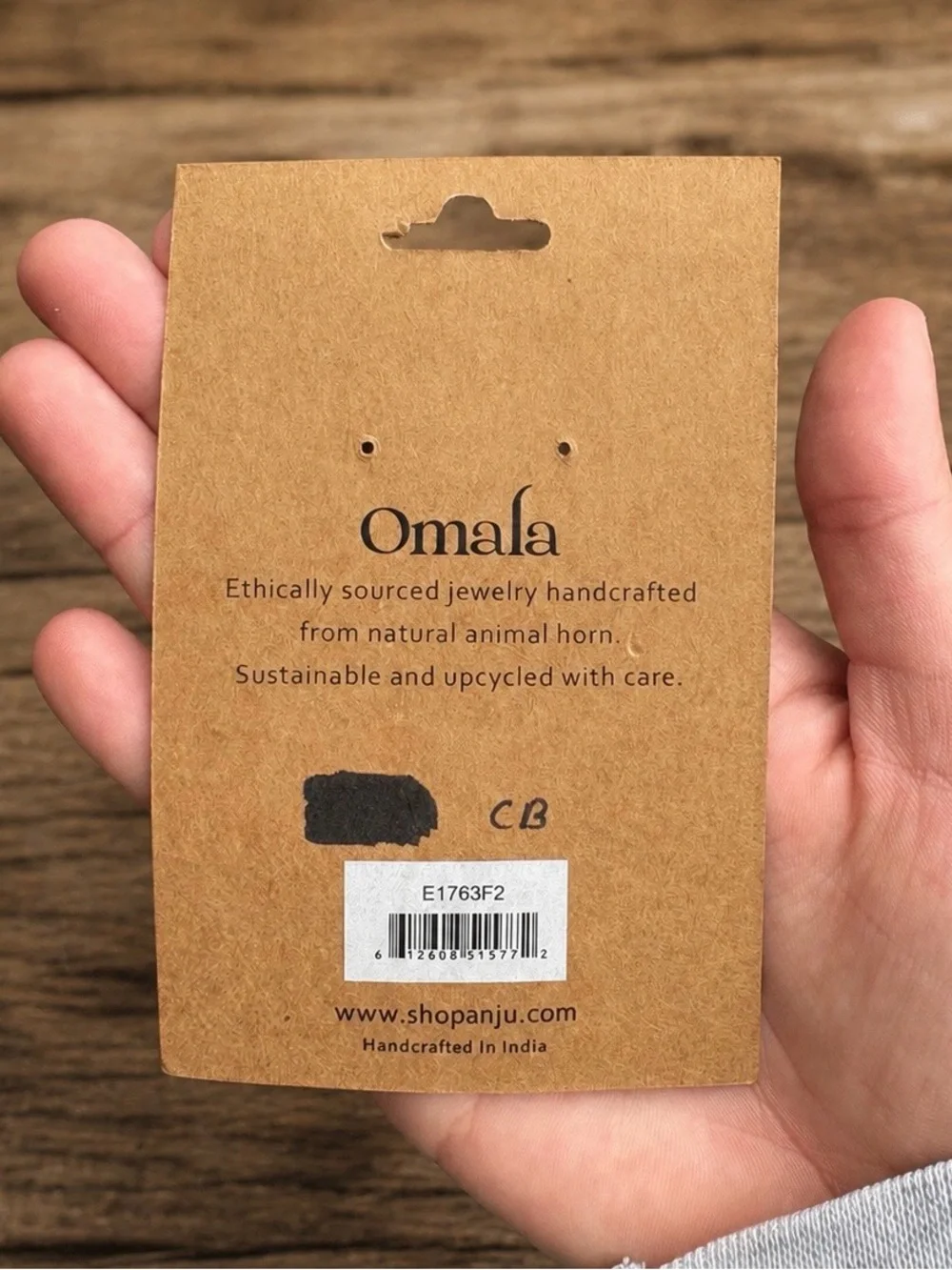 Omala by Anju Handcrafted Natural Horn Drop Earrings